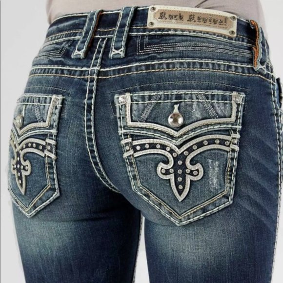 Rock Revival Distructed Bling Womens Jeans NEW - Picture 3 of 4